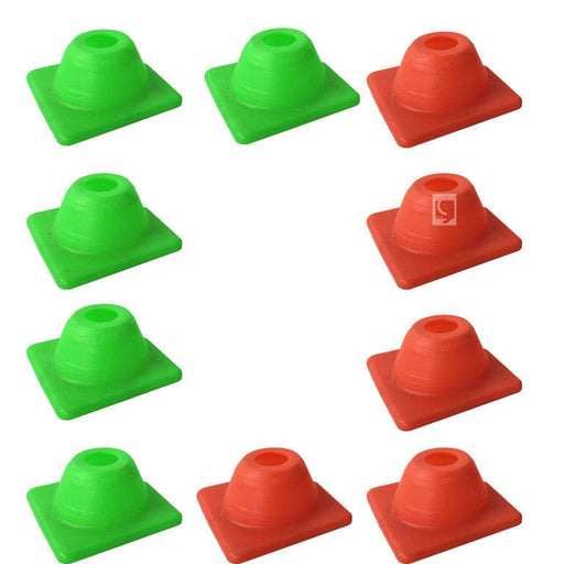 UvV-Shop 10 x Fahrschul Pylonen Fahrtraining Motorrad nur 4,5 cm hoch orange+grün