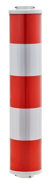 Leitsäule Warnsäule 100cm Ø60mm rot-weiß geblockt RA2/C Folie.